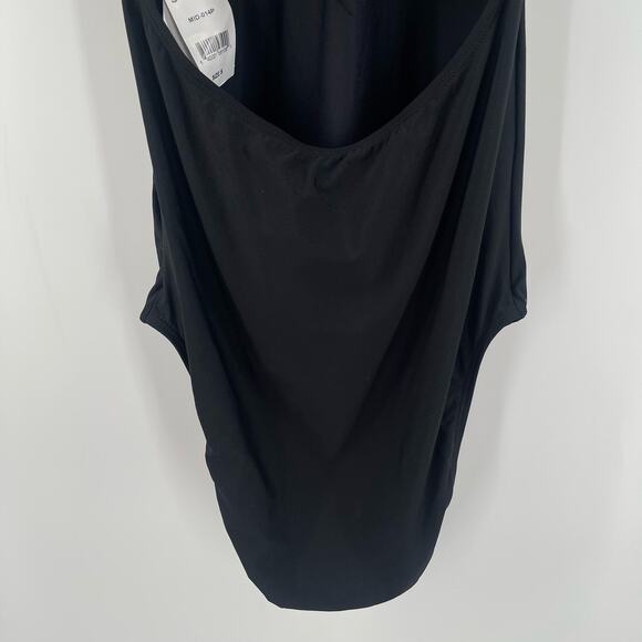 SOLIDO SWIMWEAR Swimsuit Size Small One Piece Black NWT Ruffle Tie Back Swim - Picture 14 of 15
